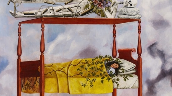 Auction house Sotheby's said Kahlo's work was "painted in 1940 during a pivotal decade in her career, marked by her turbulent relationship with Diego Rivera." (X/@Sothebys)
