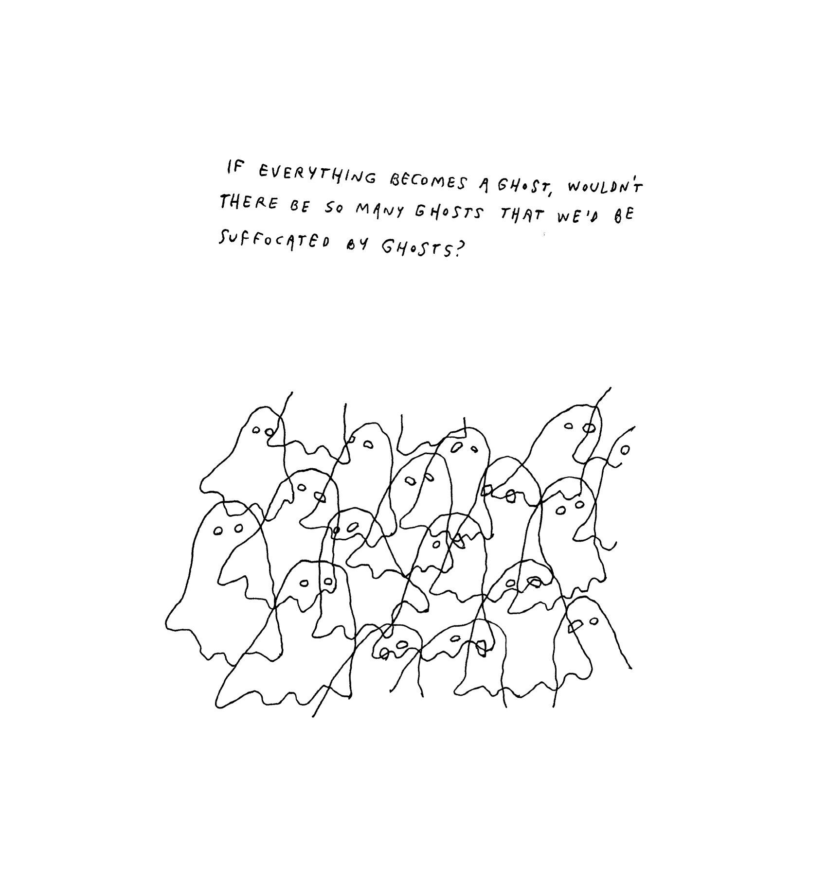 “The questions are cute, like anything that a child does. But they are also cute by the word’s original definition – from the word acute: swift, piercing and they cut to the quick,” Manguso says. (Art from Questions Without Answers: Liana Finck; Text courtesy Sarah Manguso)