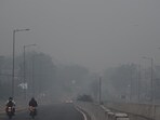 A thick layer of haze engulfs Sector 14 road on Friday. (Parveen Kumar/HT) A thick layer of haze engulfs Sector 14 road on Friday. (Parveen Kumar/HT)