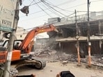 BDA teams demolishing a property in Bareilly on Saturday (HT Photo)