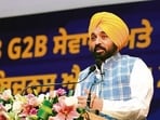 CM Bhagwant Mann during the launch of the second phase of the “Fastrack Punjab Portal’ on Friday. (Sourced)