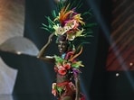Miss Jamaica Gabrielle Henry fell off the stage in the preliminary evening gown round.