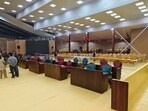 The makeshift structure to host the 10th (special) session of the vidhan sabha on November 24 at 1 PM. The makeshift structure to host the 10th (special) session of the vidhan sabha on November 24 at 1 PM.