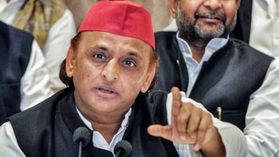 Samajwadi Party national president Akhilesh Yadav addressed a press conference at party office, in Lucknow on Saturday. (ANI) Samajwadi Party national president Akhilesh Yadav addressed a press conference at party office, in Lucknow on Saturday. (ANI)