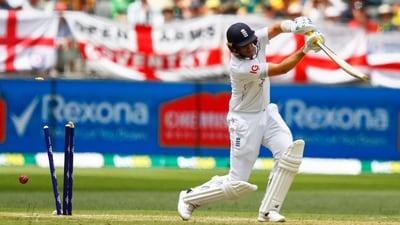 England's Joe Root is bowled out by Australia's Mitchell Starc. (AP) England's Joe Root is bowled out by Australia's Mitchell Starc. (AP)