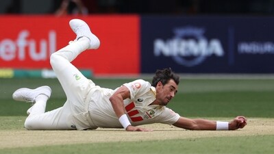 Australia's Mitchell Starc caught and bowled England's Zak Crawley (AFP) Australia's Mitchell Starc caught and bowled England's Zak Crawley (AFP)