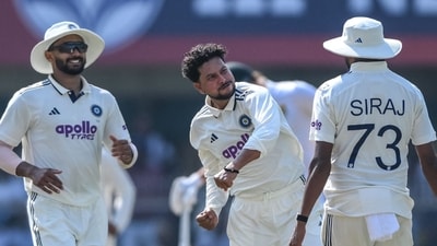 India just about have their noses ahead after stumps on Day 1 in Guwahati. A very balanced day where the South African top order managed good starts, but nobody stayed in the capitalise. Kuldeep Yadav stars with the ball, taking three important wickets. (AFP) India just about have their noses ahead after stumps on Day 1 in Guwahati. A very balanced day where the South African top order managed good starts, but nobody stayed in the capitalise. Kuldeep Yadav stars with the ball, taking three important wickets. (AFP)