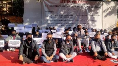 FIle Photo: Kuki MLAs stage a protest in Delhi’s Jantar Mantar to demand separate administration for Kuki community (X/KSO_Mumbai)