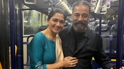 Khushbu Sundar posted pictures of her meet-up with Kamal Haasan at the airport. Khushbu Sundar posted pictures of her meet-up with Kamal Haasan at the airport.
