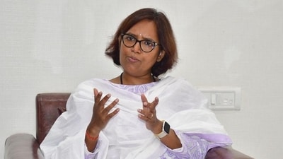 Mumbai, India – July 04, 2024: Congress MP and President of the Mumbai Regional Congress Committee Varsha Gaikwad, at MRCC office, in Mumbai, India, on Thursday, July 04, 2024. (Photo by Bhushan Koyande/HT Photo) (HT_PRINT) Mumbai, India – July 04, 2024: Congress MP and President of the Mumbai Regional Congress Committee Varsha Gaikwad, at MRCC office, in Mumbai, India, on Thursday, July 04, 2024. (Photo by Bhushan Koyande/HT Photo) (HT_PRINT)