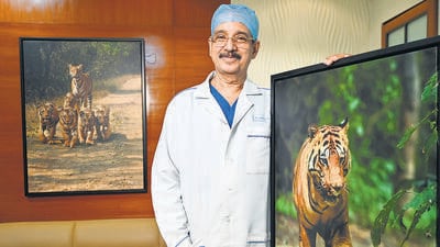 Mumbai, India. Nov 21, 2025 - Dr Ramakant Panda, cardiac surgeon and the chief consultant for cardiovascular thoracic surgery and the Chairman of the Asian Heart Institute, poses during his interview with Hindustan Times in Mumbai. Mumbai, India. Nov 21, 2025. (Photo by Raju Shinde/HT Photo) (Raju Shinde)