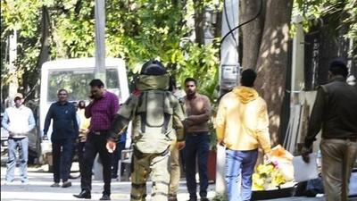 On Friday, bomb disposal and dog squad teams were called to the spot. Samples were collected, police said.
