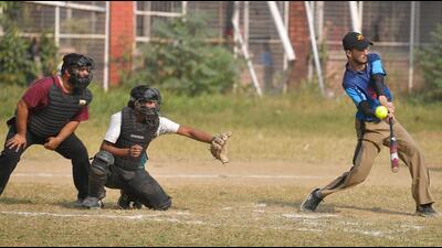 Players in action during the tournament at PAU in Ludhiana on Saturday. (Manish/HT)