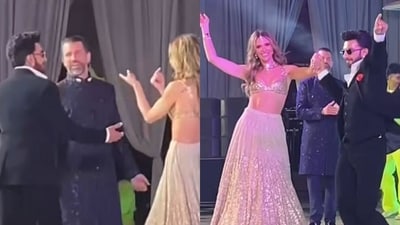 Ranveer Singh makes Donald Trump Jr and his girlfriend dance at Udaipur wedding. Ranveer Singh makes Donald Trump Jr and his girlfriend dance at Udaipur wedding.