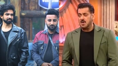 Salman Khan loses his cool at Amaal Mallik and Shehbaz Badesha. Salman Khan loses his cool at Amaal Mallik and Shehbaz Badesha.