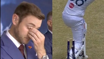 Stuart Broad upset with the dismissal of Joe Root during the second innings of Perth Test. (@jitenda60203698/x.com) Stuart Broad upset with the dismissal of Joe Root during the second innings of Perth Test. (@jitenda60203698/x.com)