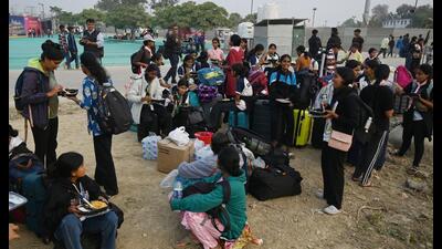 The 300-acre jamboree complex prepared for 32,000 participants and 3,000 staff members is now home to delegates from several countries in the Asia-Pacific region. (Mushtaq Ali/HT) The 300-acre jamboree complex prepared for 32,000 participants and 3,000 staff members is now home to delegates from several countries in the Asia-Pacific region. (Mushtaq Ali/HT)