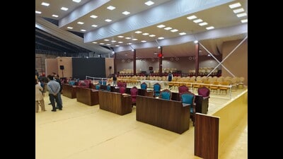 The makeshift structure to host the 10th (special) session of the vidhan sabha on November 24 at 1 PM. The makeshift structure to host the 10th (special) session of the vidhan sabha on November 24 at 1 PM.