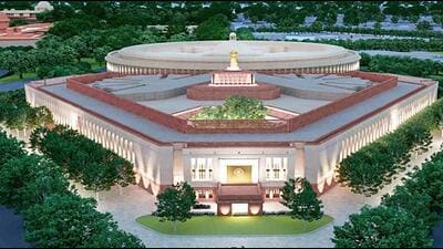 The new buildings are being constructed as part of the marquee Central Vista revamp conceived in 2019. (PTI) The new buildings are being constructed as part of the marquee Central Vista revamp conceived in 2019. (PTI)