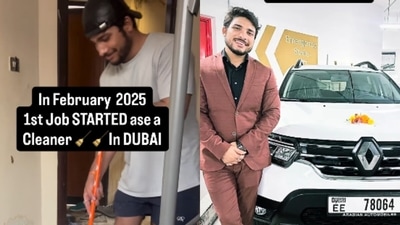 An Indian man in Dubai shared his journey from cleaning work to buying a car in eight months. (Instagram/gavrav_in_dubai) An Indian man in Dubai shared his journey from cleaning work to buying a car in eight months. (Instagram/gavrav_in_dubai)