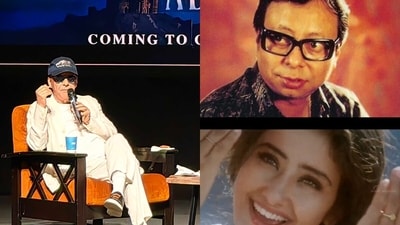 Vidhu Vinod Chopra, RD Burman and Manisha Koirala in a still from 1942: A Love Story Vidhu Vinod Chopra, RD Burman and Manisha Koirala in a still from 1942: A Love Story