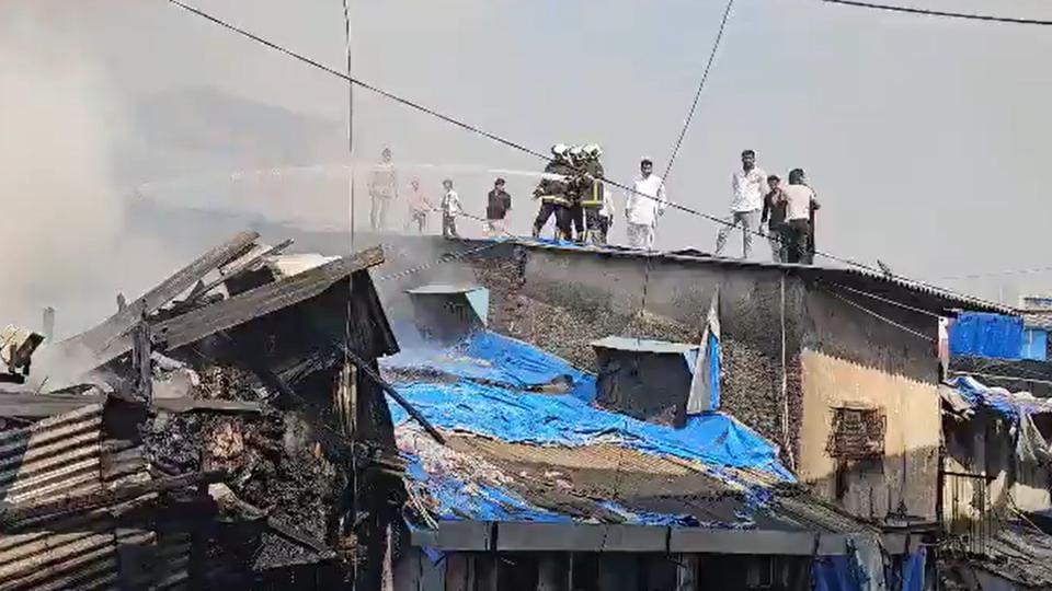The blaze was confined to a ground-plus-one hutment next to the active railway lines, officials said. (PTI)
