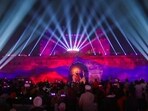 Delhi government organises a light and laser show to commemorate the 350th martyrdom anniversary of Guru Tegh Bahadur at the Red Fort (ANI)