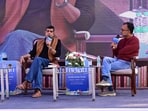 From left: Author & researcher Rami Desai and acclaimed author Deep Halder in tete-a-tete with senior journalist Kartikey Sharma. This session also saw launch of Deep Halder’s book ‘Inshallah Bangladesh’. (SANJEEV SHARMA/HT)