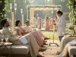 An AI-generated image shows guests receiving IV infusions at a wedding An AI-generated image shows guests receiving IV infusions at a wedding