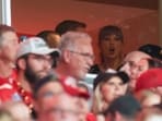 Taylor Swift looks on during the second quarter in the game between the Kansas City Chiefs and the Detroit Lions at Arrowhead Stadium on October 12, 2025 in Kansas City, Missouri.