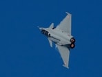 Indian Air Force aircraft Rafale performs during 93rd Indian Airforce Day celebration in Guwahati on Nov. 9, 2025. Indian Air Force aircraft Rafale performs during 93rd Indian Airforce Day celebration in Guwahati on Nov. 9, 2025.
