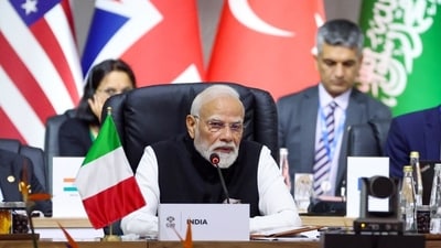 At the G20 Summit in Johannesburg, PM Modi emphasized the need for a global AI compact and reforms in the UN Security Council. (@narendramodi X) At the G20 Summit in Johannesburg, PM Modi emphasized the need for a global AI compact and reforms in the UN Security Council. (@narendramodi X)