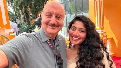 Anupam Kher clicked a selfie with Sai Pallavi, praising her as 'real and affectionate'. Anupam Kher clicked a selfie with Sai Pallavi, praising her as 'real and affectionate'.