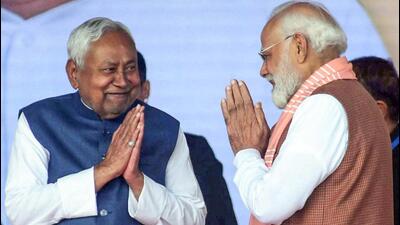 Bihar chief minister Nitish Kumar (left) with Prime Minister Narendra Modi in Patna on November 20. (ANI) Bihar chief minister Nitish Kumar (left) with Prime Minister Narendra Modi in Patna on November 20. (ANI)