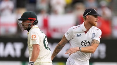 England's Ben Stokes congratulates Australia's Travis Head as he walks off. (REUTERS)