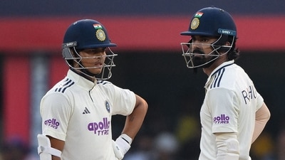 Yashasvi Jaiswal, on seven, and KL Rahul, on two were at the crease when bad light stopped play for the day in the north-eastern city where sunsets are early. (AFP) Yashasvi Jaiswal, on seven, and KL Rahul, on two were at the crease when bad light stopped play for the day in the north-eastern city where sunsets are early. (AFP)