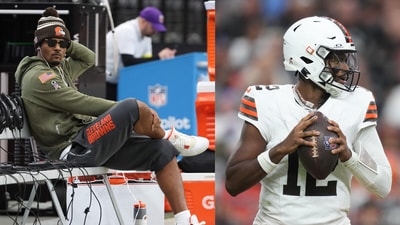DeShaun Watson (L) and Shedeur Sanders. (AP) DeShaun Watson (L) and Shedeur Sanders. (AP)