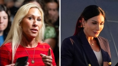 Laura Loomer calls MTG ‘evil, parasitic woman,’ says ‘I’m enjoying her misery' (Photographer: Eric Lee/Bloomberg, AP Photo/Chris Szagola, File) Laura Loomer calls MTG ‘evil, parasitic woman,’ says ‘I’m enjoying her misery' (Photographer: Eric Lee/Bloomberg, AP Photo/Chris Szagola, File)
