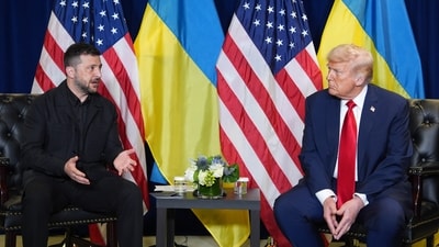 President Donald Trump meets with Ukrainian President Volodymyr Zelenskyy during the United Nations General Assembly, Tuesday, Sept. 23, 2025, in New York. (AP) President Donald Trump meets with Ukrainian President Volodymyr Zelenskyy during the United Nations General Assembly, Tuesday, Sept. 23, 2025, in New York. (AP)