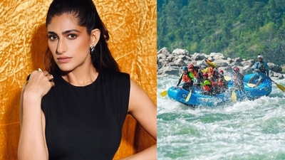 Kubbra Sait is set for a 12-day rafting expedition on the Brahmaputra river (inset, representative image), starting December 1 (Photos: Instagram) Kubbra Sait is set for a 12-day rafting expedition on the Brahmaputra river (inset, representative image), starting December 1 (Photos: Instagram)