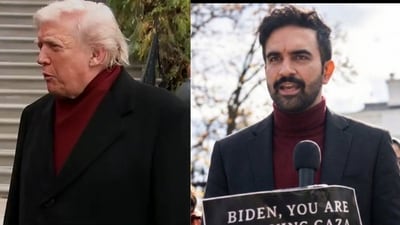 X users are convinced that Trump may be drawing fashion inspiration from Mamdani. (X/@atrupar, @eltokh7)