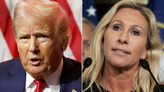 President Donald Trump expressed support for Marjorie Taylor Greene's potential return to politics, despite her resignation from Congress. (AFP)