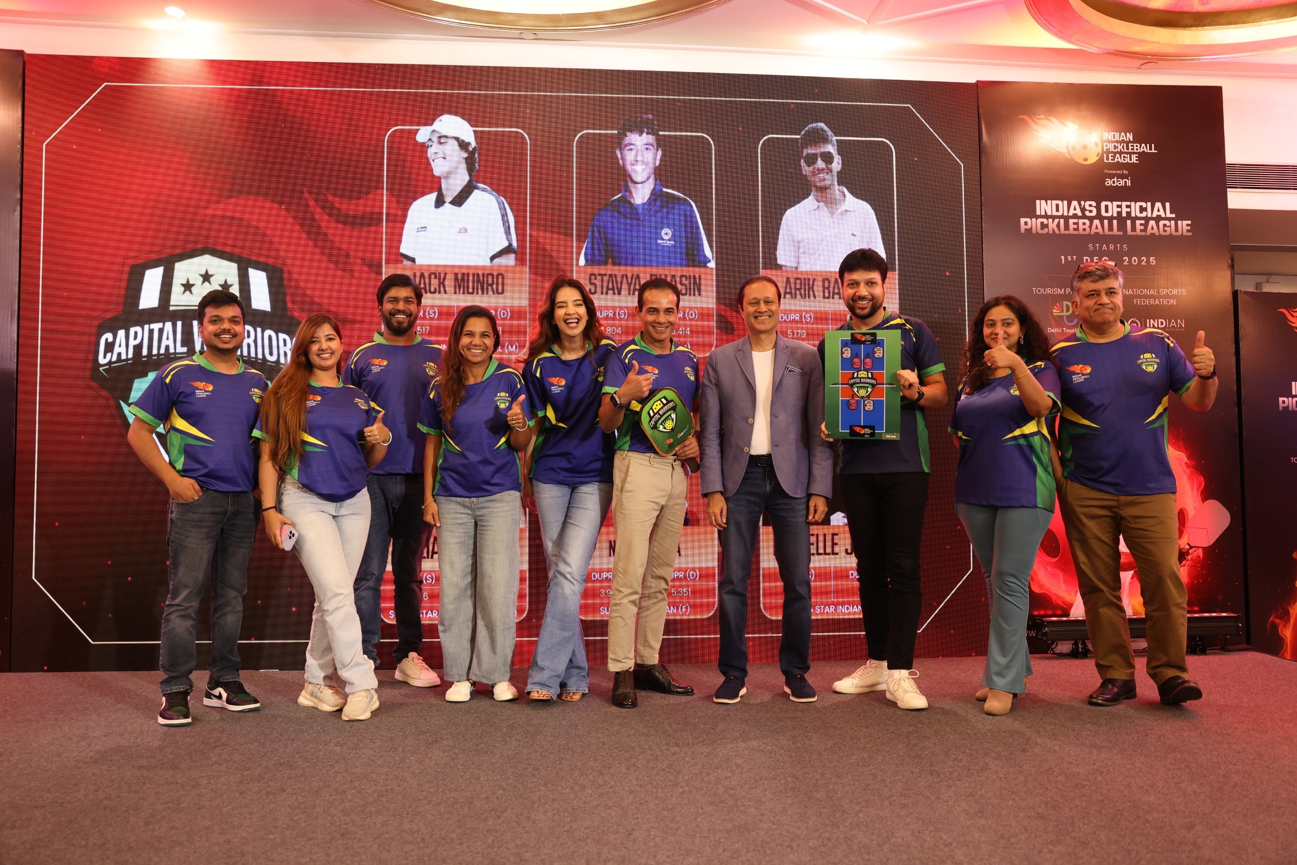 Vineet Jain, Managing Director of The Times Group, with Team owners of Capital Warriors Gurgaon at the Player Draft