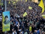 Mourners carry the coffins of top Hezbollah chief Haytham Ali Tabatabai and others killed in an Israeli strike a day earlier, during their funeral in Beirut�s southern suburbs on November 24, 2025. Mourners carry the coffins of top Hezbollah chief Haytham Ali Tabatabai and others killed in an Israeli strike a day earlier, during their funeral in Beirut�s southern suburbs on November 24, 2025.