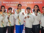 World Boxing Cup Finals 2025 gold medallists pose for photographs during a press meet, in New Delhi World Boxing Cup Finals 2025 gold medallists pose for photographs during a press meet, in New Delhi