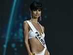 Miss France Eve Gilles takes part in the final competition of the 2025 Miss Universe pageant in Nonthaburi, north of Bangkok, on November 21, 2025. (AFP)