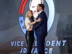 Erika Kirk, Charlie Kirk's widow, and JD Vance during a Turning Point USA event at the University of Mississippi. Erika Kirk, Charlie Kirk's widow, and JD Vance during a Turning Point USA event at the University of Mississippi.