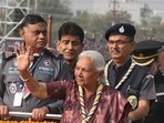Uttar Pradesh governor Anandiben Patel at the inauguration of the National Jamboree of Bharat Scouts and Guides in Lucknow on Monday. (Mushtaq Ali/HT) Uttar Pradesh governor Anandiben Patel at the inauguration of the National Jamboree of Bharat Scouts and Guides in Lucknow on Monday. (Mushtaq Ali/HT)