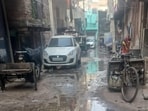 Waterlogging in an empty plot in Sector 10. (File photo)
