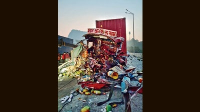 Container driver killed in pile-up on Mumbai–Pune Expressway Container driver killed in pile-up on Mumbai–Pune Expressway
